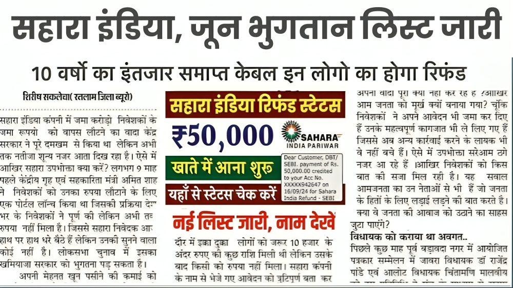 Sahara India Money Refund